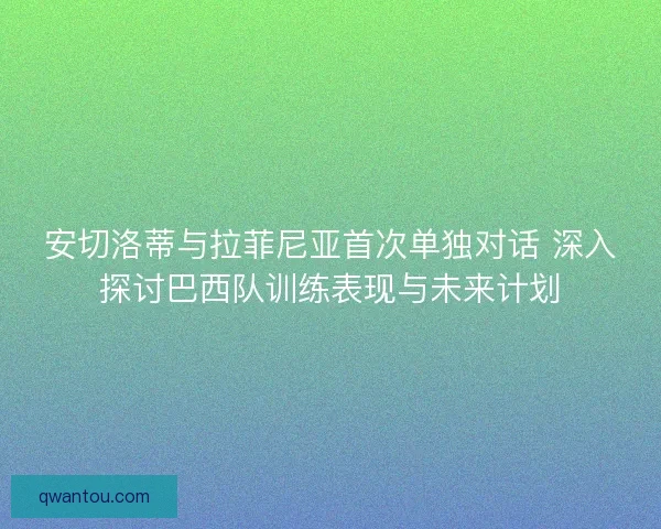 安切洛蒂与拉菲尼亚首次单独对话 深入探讨巴西队训练表现与未来计划